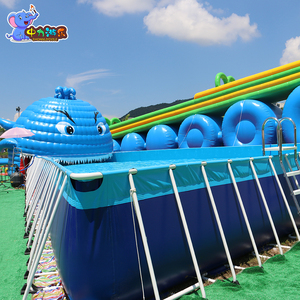 Tùy chỉnh Công Viên Nước Inflatable sóng hồ bơi, hồ bơi lớn ngoài trời, hình chữ nhật khung kim loại hồ bơi - Product Image 1