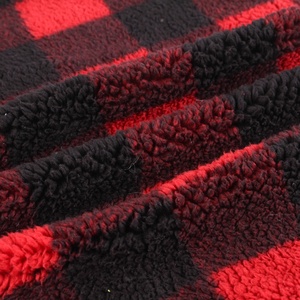 Vải Lông Cừu Mềm Ấm Áp Đạp Xe Kẻ Sọc Chất Lượng Cao Vải Lông Cừu <span class=keywords><strong>Sherpa</strong></span> In 100% Sợi Nhân Tạo Cho Áo Khoác - Product Image 6