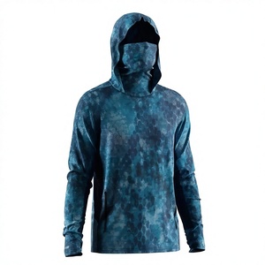 Men's Fishing <b>Hoodie</b> UPF 50 <b>UV</b> <b>Protection</b> Quick Dry Breathable Outdoor Performance Hooded Shirt Face Mask Customizable Colors - Product Image 1
