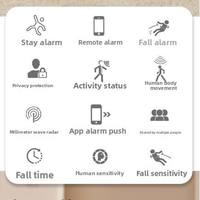 Assistant de soins à domicile intelligent Tuya 60 GHz Wifi, dispositif de détection des chutes pour personnes âgées