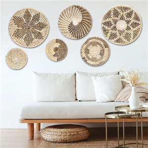 Décoration Murale En Paille Tissee Panier Plat Verser Murale Tresse Jonc De Mer Dinterieur Haut Gamme Objets La <span class=keywords><strong>Maison</strong></span> - Product Image 3
