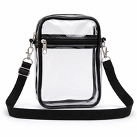 Sac bandoulière transparent en PVC avec logo personnalisé, approuvé pour les stades, sangle réglable, sac à bandoulière transparent, cadeau OEM, vente en gros