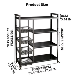 Étagère de rangement de cuisine moderne en fer forgé, multi-niveaux, amovible, pour casseroles et légumes, support à épices épaissi, rangement au <span class=keywords><strong>sol</strong></span> en métal - Product Image 6