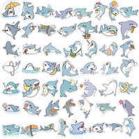 Autocollants décoratifs transfrontaliers style nordique, motif requin de dessin animé, animaux marins mignons, graffiti