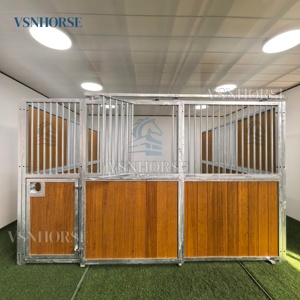 ألواح كشك للحصان مسبقة الصنع فاخرة مع باب جرار HDG أمامية ثابتة مع رف القش لحظيرة الفروسية الممتازة - Product Image 5