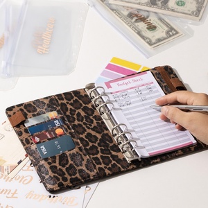 A6 Wallet <strong>Binder</strong> Leather Notebook Planner Cover <strong>Cash</strong> <strong>Stuffing</strong> Folder Envelope System Money Saving <strong>Binder</strong> for Budgeting - Product Image 5