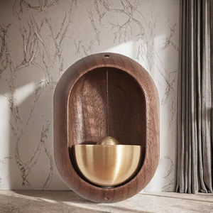 Small Household Solid Wood <b>Door</b> Ornament Eco-Friendly Polished Wall Hanging Wind Chimes Art Style Bamboo Beech Oval Decoration - Product Image 3