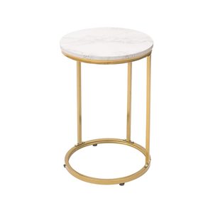 Usine couleur personnalisée cadre en métal en bois dessus en marbre canapé moderne chevet ordinateur portable <span class=keywords><strong>bureau</strong></span> café extrémité Console Table d'appoint - Product Image 4