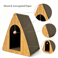 Tente triangulaire pour chat, abri semi-fermé, cachette confortable, lit pour chat d'intérieur, meuble pour chat