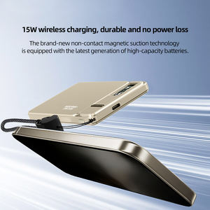 Batterie externe magnétique sans fil F21 15W à charge rapide en alliage d'aluminium avec support intégré et design portable mince 5000 mAh - Product Image 3