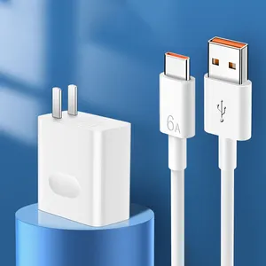 66W Supercharge Charge Rapide USB Adaptateur Secteur Chargeur 6A Chargeur Mural pour Huawei Mate 40 Pro Max Supercharge Type C Câble