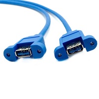 Câble de carte mère USB3.0, conducteur en cuivre pur étamé, double USB 3.0 femelle 20 broches mâle, panneau frontal, tresse en PVC, support d'ordinateur, données