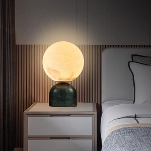 Lámpara de mesa de mármol natural Huiju Lighting, E27, con interruptor LED, decoración nórdica sencilla para sala de estar, dormitorio, estudio - Product Image 4