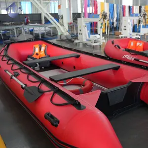 Barco inflável para pessoas, barco canelado de alumínio inflável para resgate, canoa canelada para hypalon