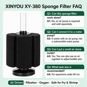 Filtro a spugna per acquario Xinyou XY-380, filtro in schiuma biologica silenzioso ad aria compressa per allevamento di pesci - Product Image 5