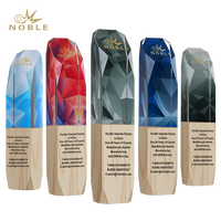 Grosir plak Kristal kayu kustom trofi kosong dan penghargaan Set produk Promosi Penghargaan kayu hadiah iklan