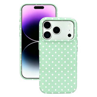 Coque de téléphone fine à pois, anti-traces de doigts, avec chargement magnétique sans fil, couleur bonbon brillante et élégante, pour iPhone