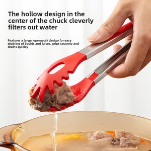 Pinces à nourriture en silicone, pinces à barbecue d'extérieur, pinces à nouilles, ustensiles de cuisine multifonctionnels, antidérapantes, résistantes aux hautes températures - Product Image 1