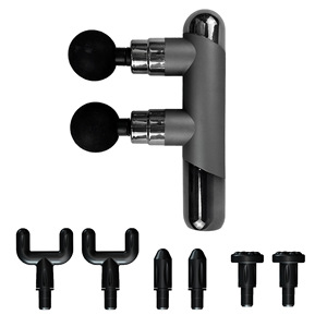 Pistola de Masaje de Doble Cabezal, 12 Niveles de Velocidad, Motor sin Escobillas, Batería de Litio de 1200 mAh, Recargable por USB, Color Gris - Product Image 5