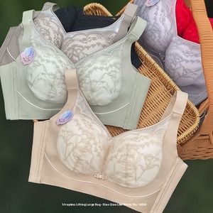 Soutien-gorge en dentelle florale pour femmes, confortable, respirant, en modal, sans armatures, bonnet 3/4, fin, pour poitrine généreuse, <span class=keywords><strong>seins</strong></span> volumineux, soyeux et sexy - Product Image 3