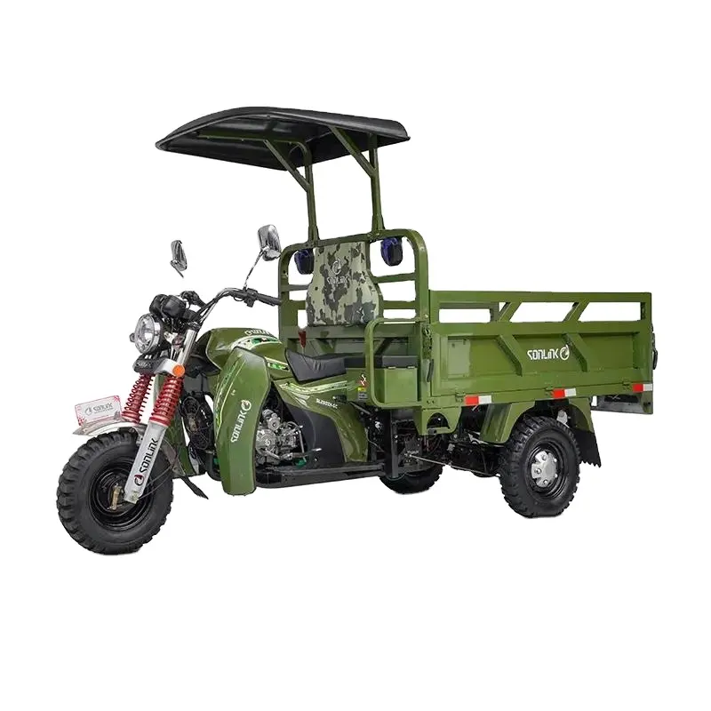 African 3 wheel Heavy Loader truck Customization 200cc 250cc gasoline engine motorized tricycles cargo with dumper