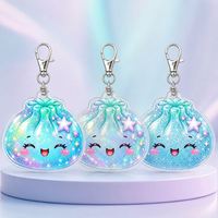 Lote al por mayor de llaveros acrílicos holográficos con diseño de estrella y dijes estéticos celestes