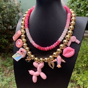 <span class=keywords><strong>BD</strong></span>-C4298 collier à la mode INS populaire chiot <span class=keywords><strong>avion</strong></span> caméra collier vente chaude Agate collier de perles pour le Festival - Product Image 2