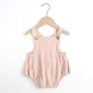 Conjuntos de Ropa de Bebé de Lino y Algodón 100% para Recién Nacidos, Mameluco de Verano con Botones para Niñas y Niños - Product Image 2