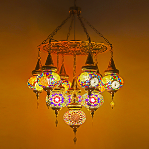 Lámpara de Araña de Mosaico Hecha a Mano de Estilo Turco y Bohemio de Zhelanpu para Decoración de Hoteles, Salas de Estar y Villas - Product Image 2