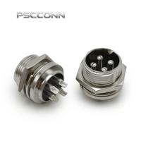 Connecteur circulaire d'aviation PSCCONN série GX GX16, 2, 3, 4, 5, 6, 7, 8, 9, 10 broches, prise industrielle filetée en métal pour panneau