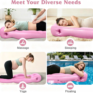 <span class=keywords><strong>Lit</strong></span> gonflable multifonctionnel portable et pliable en PVC, matelas <span class=keywords><strong>de</strong></span> soutien pour dormir sur le ventre avec dossier confortable et rembourrage épais - Product Image 5