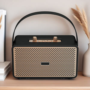 便携式木制BT扬声器3英寸低音驱动器TWS立体声音箱无线音频喇叭扬声器系统，带派对手柄 - Product Image 1