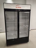 Vitrine réfrigérée à double porte vitrée pour boissons |   Dégivrage manuel, température réglable 0-10, LED intégrée