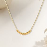 Collier carré minimaliste de luxe en acier inoxydable 316L pour femme, chaîne ras du cou tendance style Ins pour l'été TGXL12046