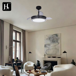 Modern interior decoration 42-inch 3-blade <b>remote</b> <b>control</b> bedroom <b>light</b>-emitting diode invisible <b>ceiling</b> fan with lamp - Product Image 6