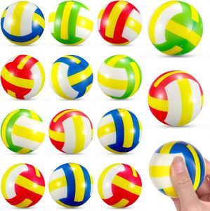 Balle anti-stress en mousse PU colorée en forme de ballon de volley, 63 mm, unisexe, pour extérieur, haute élasticité, jouet promotionnel personnalisable - Product Image 1