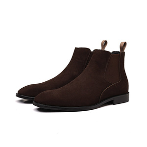 <span class=keywords><strong>Bottes</strong></span> montantes de travail pour hommes en daim noir, personnalisables en gros, de luxe - Product Image 3