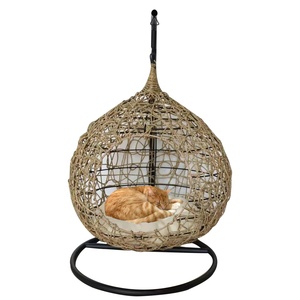 Leisure Modern Design <b>Hanging</b> <b>Chair</b> Outdoor Seagrass Steel Pet Swing <b>Chair</b> PE Rattan Living Room Park Hotel Exterior Use - Product Image 2