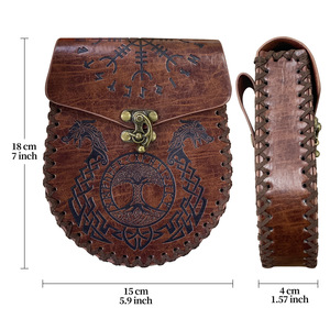 Borsa nordica Vintage in rilievo in pelle WJF01 cintura laterale con Logo vyking draghi e lupi forniture per feste promozionali - Product Image 2
