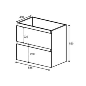 Mueble de Baño Flotante Moderno sin Tiradores, con 2 Cajones de Almacenamiento, para Baños Compactos - Product Image 5