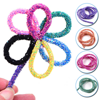 6mm large couleur strass garniture Sequin tuyau Tube rond bande de caoutchouc cristal baguage Applique robe de mariée décoration bijoux
