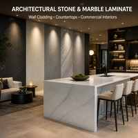 Panneau stratifié haute pression à motif pierre, résistant à l'eau, niveau B, ignifuge, feuille stratifiée HPL de 0,8 mm pour panneau mural