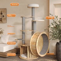 Miao Zan Tapis roulant silencieux et structure d'escalade pour chat en bois massif, grande taille pour la maison