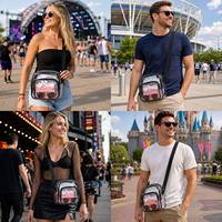 Maßgefertigte Modische Transparente Umhängetasche mit Reißverschluss Stadion-Zugelassene Durchsichtige Messenger-Schultertasche für Konzerte