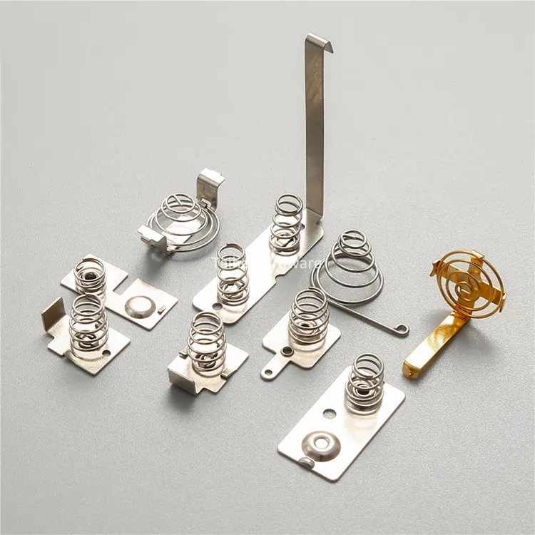 Factory OEM Brass Battery Clip Gold Plating Spring Electrical Contact