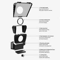Promotion T16 Téléprompteur pour téléphone portable, grand écran, appareil photo reflex numérique, portable, pour diffusion en direct, tablette, et sous-titres