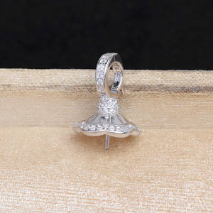 ตัวจับจี้รูปทรงร่มเงินแท้ S925 ขนาด 12-16 มม. อุปกรณ์ทำเครื่องประดับมุก DIY รุ่น A6042 ตัวล็อค จี้สวยงาม ชาร์ม ปกปิด - Product Image 3