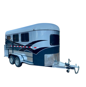 Remorque semi-remorque pour 3 chevaux, double essieu standard, frein électrique, fabricant de remorques pour chevaux personnalisées - Product Image 1