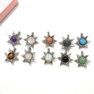 थोक क्रिस्टल बेड्स हैंडमेड वायर लिपटे गहने पहने हुए गहने के लिए सूर्य पर निर्भर प्राकृतिक पत्थर का आकर्षण - Product Image 5