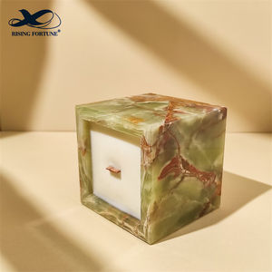 Pots de <span class=keywords><strong>bougie</strong></span> carrés en pierre d'onyx de luxe de Noël conteneur de <span class=keywords><strong>bougie</strong></span> <span class=keywords><strong>vide</strong></span> en onyx pour la décoration intérieure bougeoir Chine usine <span class=keywords><strong>grossiste</strong></span> - Product Image 6